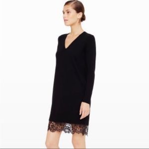 Club Monaco Maraie black wool lace dress, small